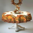 thumbnail image 3 of Thanksgiving Turkey Tablecloth Vintage Fall Pumpkin Table Cloth for Kitchen Decoration - 60" X 60" Round, 3 of 6