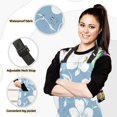thumbnail image 2 of Small White Florals Leaves Apron Set with Oven Mitts Pot Holders Set of 5 Kitchen Stuff Accessories, 2 of 6
