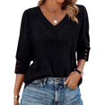 thumbnail image 4 of V Neck Long Sleeve Shirts for Women Casual Loose Tops Lightweight Tunic Sweaters, L, 4 of 6