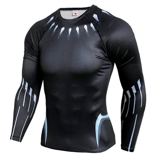 Rashguard Gym Man Fitness Long Sleeve Compression Shirt Bat Spider Superhero Print Fashion Cloth For Running Training Exercise