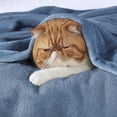 thumbnail image 2 of Manta de cama, forro polar, tamaño king, franela azul lavada, 2 of 8