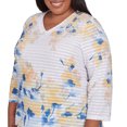 thumbnail image 4 of Alfred Dunner Womens Plus-Size Floral Textured V Neck Top, 4 of 4