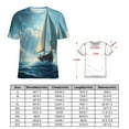 thumbnail image 2 of Sailboat T-Shirt O Neck Retro Print Big Size T-Shirts Short Sleeve Tees Womens Pretty Design, 2 of 5