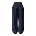 thumbnail image 7 of Guluxicc Women's Yoga Pants with Pockets Tummy Control Elastic Waist Puff Leg Athletic Trousers for Everyday Fall Winter, 7 of 7