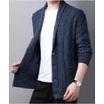 thumbnail image 3 of Kukuzhu Men's Casual Shawl Collar Button Down Cabel Knit Cardigan Sweater with Pockets, 3 of 5