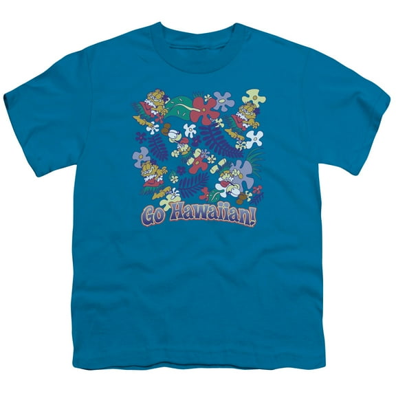 Garfield Go Hawaiian S/S Youth 18/1 T-Shirt-Turquoise
