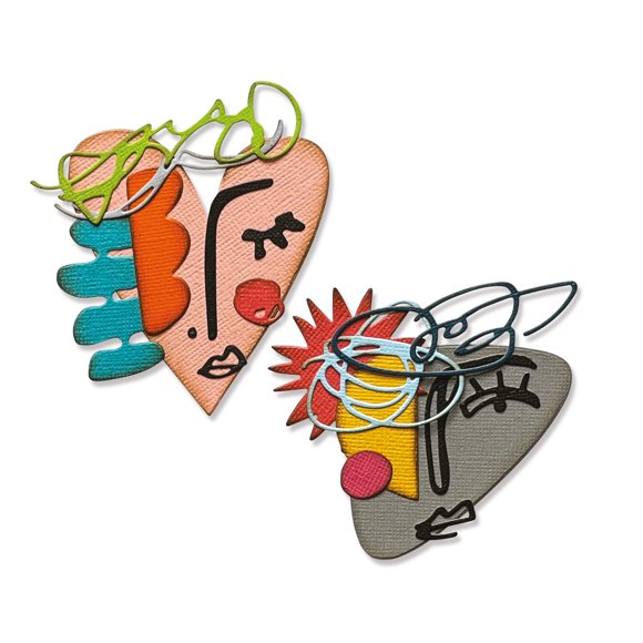 Sizzix Thinlits Dies By Tim Holtz 19/Pkg-Abstract Faces 665845
