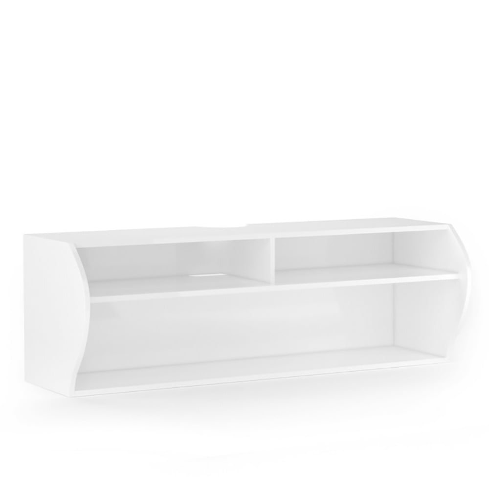 Finihen Floating Shelves, Modern Hanging Shelf for Wall Decor, 48.5 Inch 2 Tier Modern Wall Mounted Hanging Floating Shelf, for Living Room, Bedroom, Kitchen, White