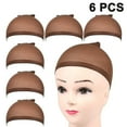 thumbnail image 1 of 6-pack Nylon Prock Cap, Elastic Hair Network Undercase Wigs, Stretchy Perting Cap Percke-w-caps Neutral Cap Elastic Network For Women And Men, 1 of 5
