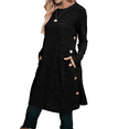 thumbnail image 5 of SOMER Dress for Women Winter Black Dresses Long Sleeve with Pockets Crew Neck Button Side Causal Formal, 5 of 6