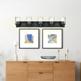 thumbnail image 2 of Melucee 5-Light Black Bathroom Vanity Light, Modern Vanity Lighting Fixture for Bathroom Bedroom Wall Sconces with Clear Glass Shade, 2 of 6