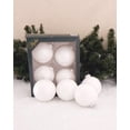 thumbnail image 4 of Glass Christmas Tree Ornaments - 80mm / 3.25" [4 Pieces] Designer Balls from Christmas By Krebs Seamless Hanging Holiday Decor (Porcelain White), 4 of 6