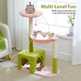 thumbnail image 4 of PAWZ Road 35'' Flower Cat Tree with Flower Perch&large Hammock Cat Tree Tower for Kitten Indoor Pink, 4 of 10