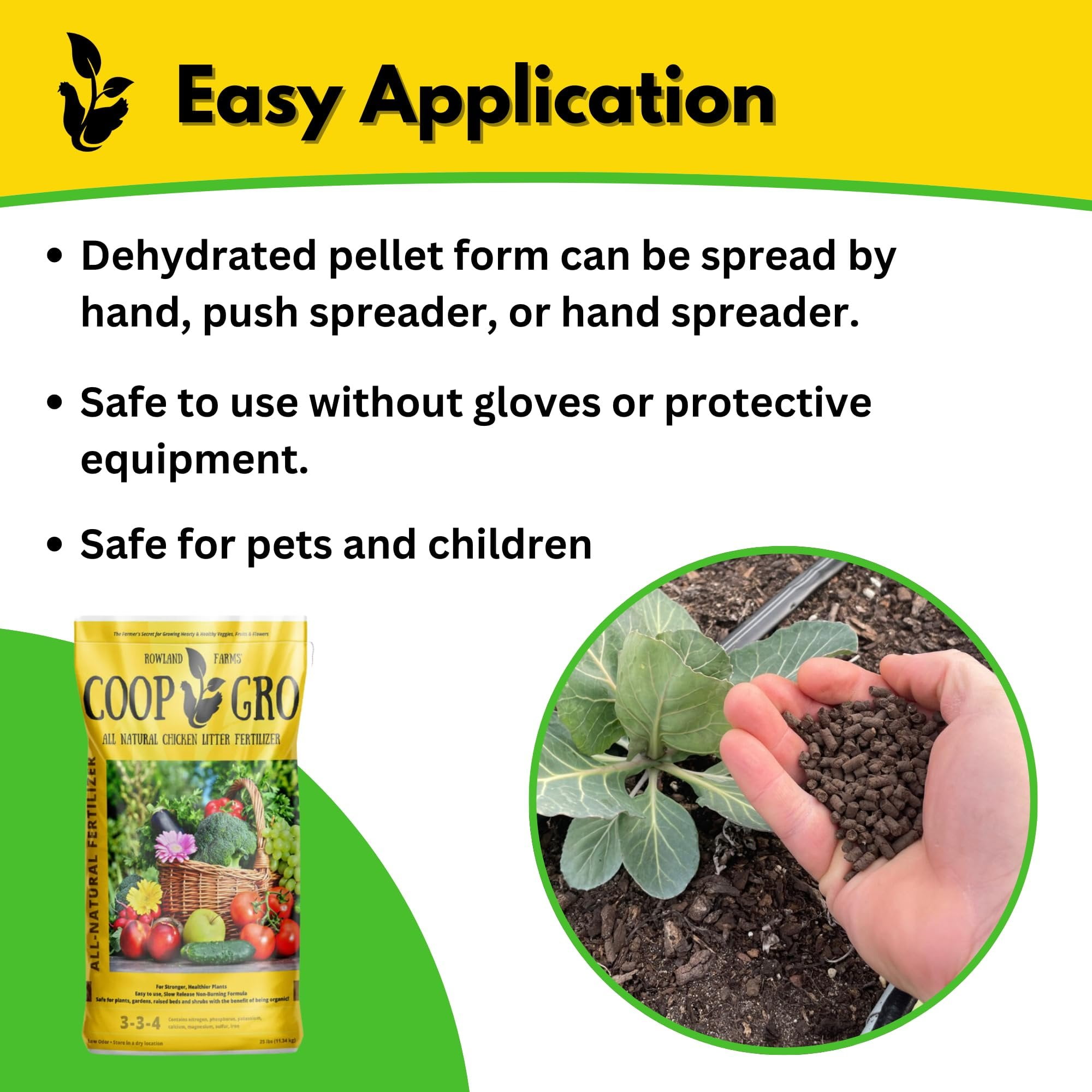 Coop Gro Organic Chicken Manure Fertilizer - All-Natural Plant Food - 25 lb Bag — Outdoor & Indoor Plant Use, Easy Application