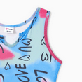 thumbnail image 4 of PatPat Mommy and Me Colorful Design Button Love Print Ruched Bodycon Dress, 4 of 4
