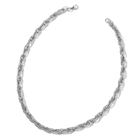 Stainless Steel Link Chain Singapore Statement Necklace for Women Jewelry Gift Size 24