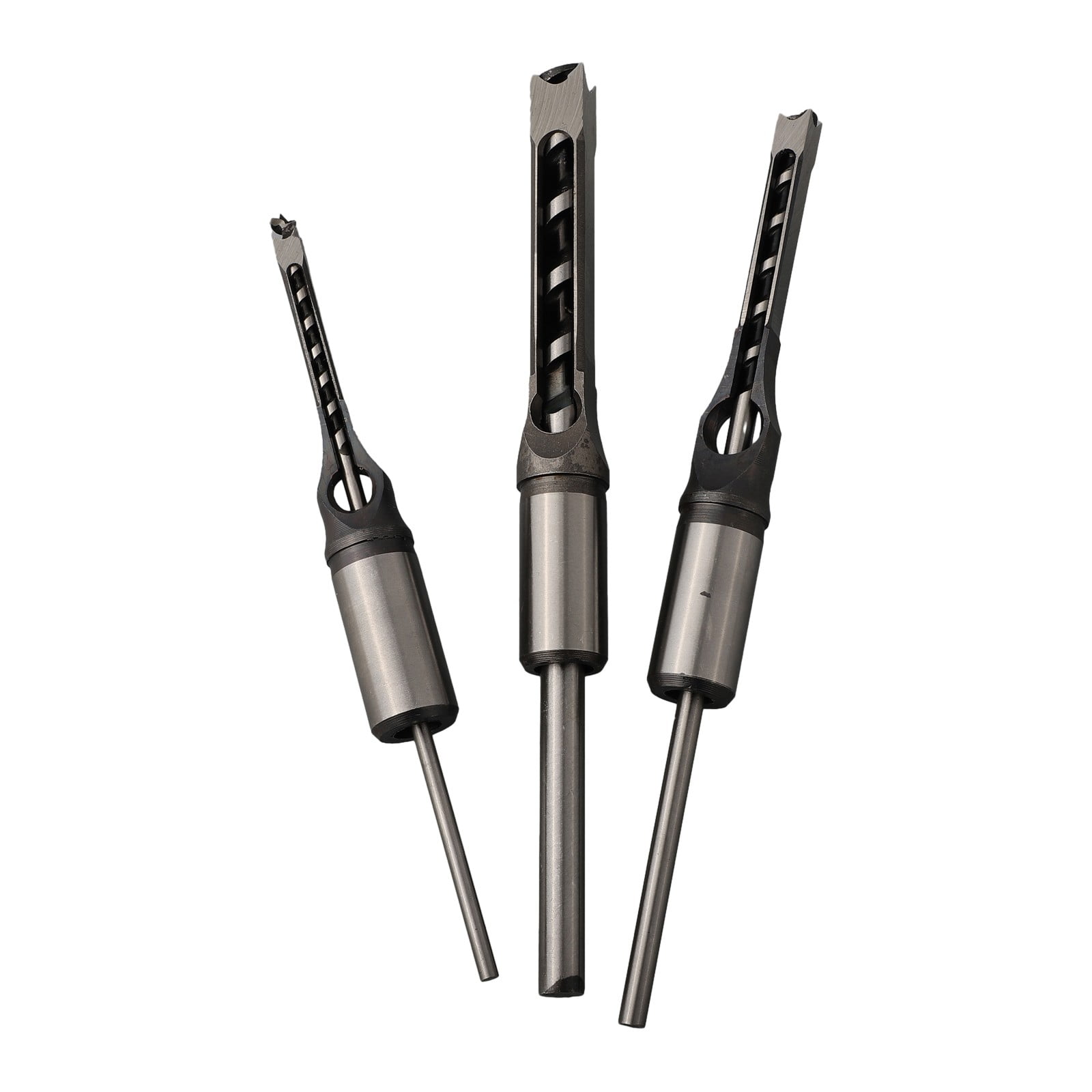 3Pcs Square Hole Auger Drill Bit Set Mortising Woodworking Saw Mortise Chisel