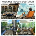 thumbnail image 5 of DEORAB Outdoor Rugs Waterproof Plastic Straw Mat 9'x12' Reversible for RV Patio Deck Beach Black & Beige, 5 of 5