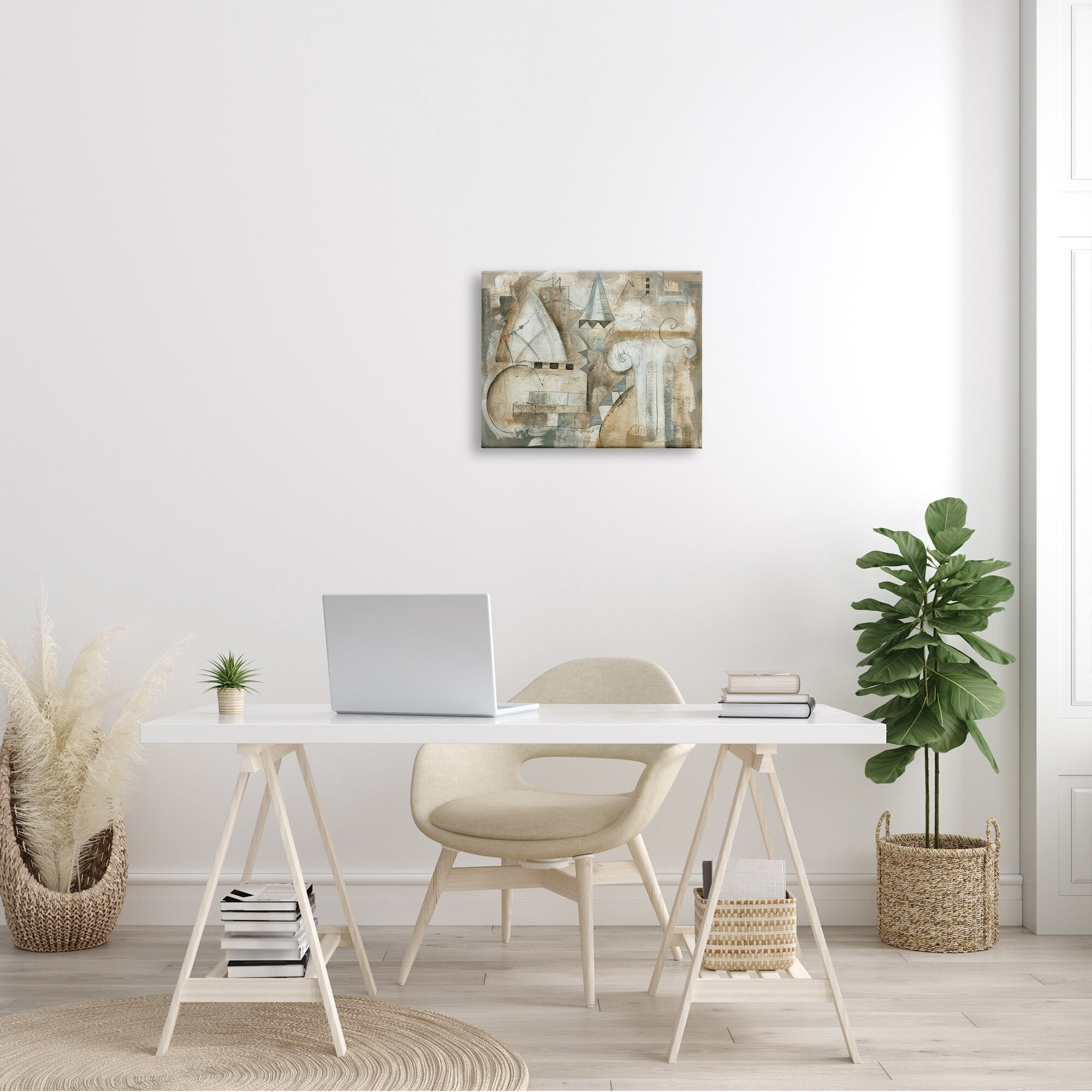 Stupell Industries Abstract Traditional City Architecture European Ionic Pillar, 30 x 24,Design by Eric Waugh