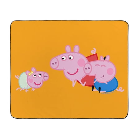 CafePress - Peppa Pig: Learning To Crawl - 50" x 60" Water-Resistant Outdoor Picnic Blanket