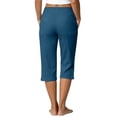 thumbnail image 2 of Cotton Linen Capri Pants for Women Petite Tailored Split Button Elastic Waist Capris Light Weight Summer Casual Straight Leg Capris, L, 2 of 3