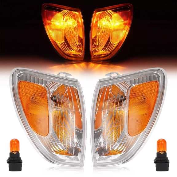 For Land Cruiser 1998-2004 SET Corner Signal Marker Lights Lamp Chrome Amber L R
