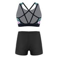 thumbnail image 2 of Sholeno Kids Girls Swimwear 2 Piece Athletic Tankini Swimsuit Floral Print Crop Top With Booty Shorts Lily&Black 10, 2 of 7