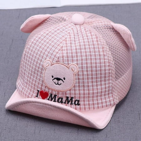 

Elaydool Baby Hat for Kids Boy Girl Baseball Cap Embroidered Bear Baby Visor Child Cap Mesh Hats Adjustable Hat