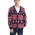 thumbnail image 4 of Daisyboutique Men's Christmas Rudolph Reindeer Holiday Sweater Cardigan Cute Ugly Pullover (Medium, Santa-Print-Cardigan), 4 of 4