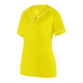 thumbnail image 2 of Augusta Sportswear Women's Overpower Two-Button Jersey 1670 - Power Yellow/White Size 2XL, 2 of 3