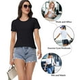 thumbnail image 3 of wirarpa Womens 2 Pack Crew Neck T-Shirts Short Sleeve Summer Tops Fashion Basic Tees Black Size Large, 3 of 6