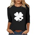 thumbnail image 2 of RKSTN Valentine's Gifts Women's 3/4 Sleeve T Shirts Top Oversized Crewneck Valentines Graphic Print Short Sleeve Shirt Womens Casual Solid Round Neck Loose Three Quarter Sleeve Shirt Spring Clothes, 2 of 7