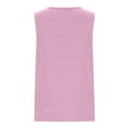 thumbnail image 5 of Womens Cotton Linen Sleeveless Tops,Solid Color Pleated Crewneck Tank, Plus Size Summer Shirts with Side Slit Classic Camisoles 3XL, 5 of 5