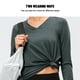 thumbnail image 4 of TFixol Camisas de entrenamiento para mujer sueltas de secado rápido con cuello en V elástico, 4 of 8