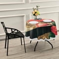 thumbnail image 7 of SKYSONIC Heart Roses Valentine Vintage Round Tablecloth 60inch with Lace Indoor Wrinkle Free, Red Floral Chocolate Truffles Circular Table Cover Washable Farmhouse Tabletop for Kitchen Dining Decor, 7 of 7