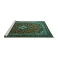 thumbnail image 2 of Ahgly Company Machine Washable Indoor Rectangle Medallion Turquoise Blue Traditional Area Rugs, 2' x 3', 2 of 4
