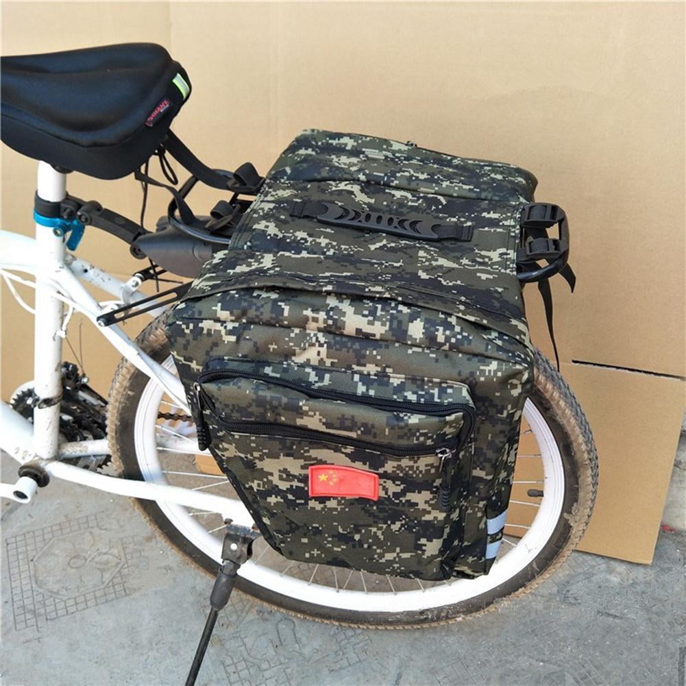 LeKing Enlarged Mountain Bike Camo Saddle Bag 35L MTB Multifunction Road Bicycle Pannier Rear Seat Trunk Bag 