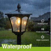 HOODINK Solar Lamp Post with Planter, IP 44 Waterproof Solar Garden Lights, 2000mah LED Planters Pots Outdoor for Pathway