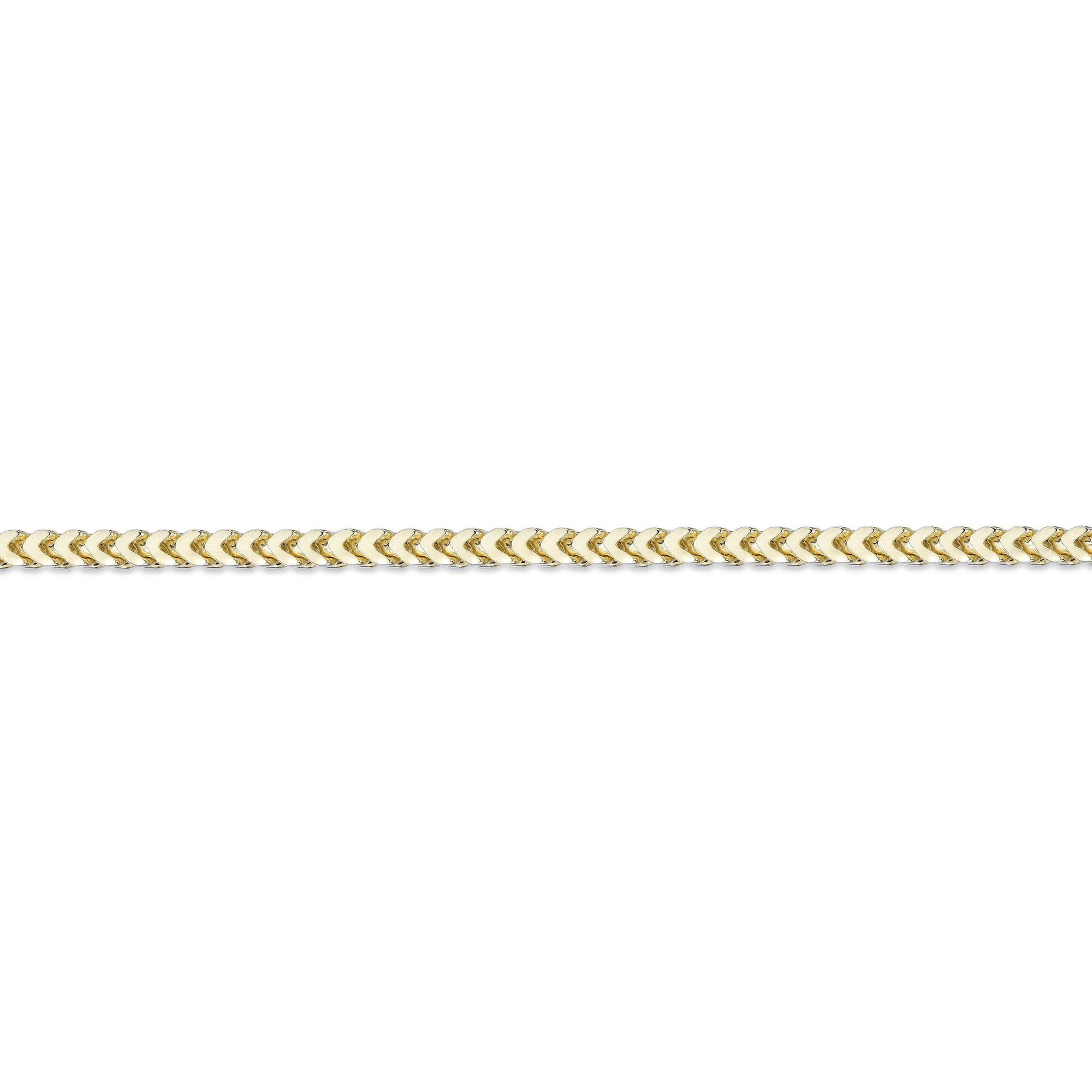 Yellow Gold Plated 925 Sterling Silver 3MM Franco Chain Necklace - 24 Inch