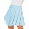 thumbnail image 4 of Women Casual Mini Stretch Waist Flared Plain Pleated Skater Skirt (Medium, Black), 4 of 7