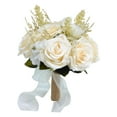 thumbnail image 1 of Ramos de novia artificiales, ramo de novia con cinta blanco-1, 1 of 7