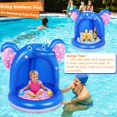 thumbnail image 5 of Popolic Inflatable Baby Pool, Elephant Baby Splash Pool with Canopy Extra Soft Bubble Base for Kids Toddlers, Splash Water Fun Summer Blow Up Shade Pool for Outdoor and Indoor, 5 of 7