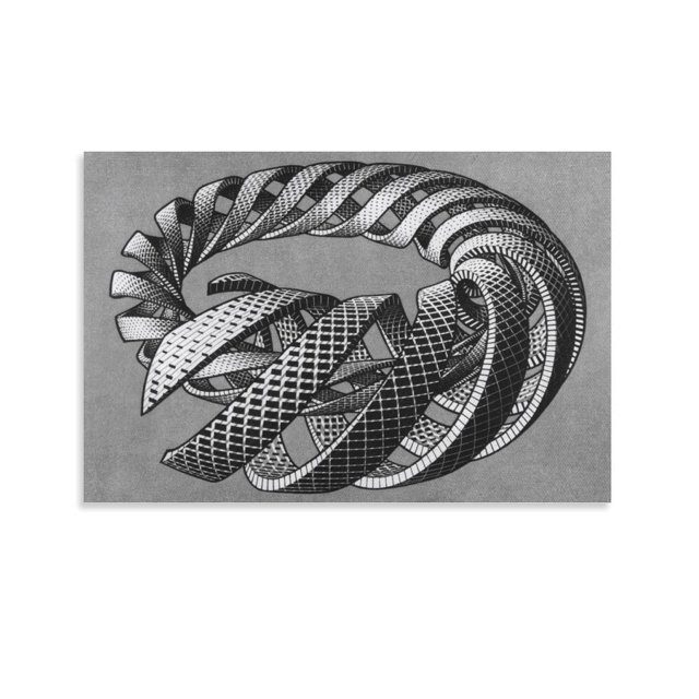 Póster de pintura abstracta en blanco y negro de MC Escher (46), póster de lienzo con impresión de imagen, póster de arte para pared, decoración de obras de arte modernas para el hogar, regalo de 16