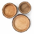 thumbnail image 5 of Bois Set of 3 Wood Bark Nut Bowls, 5 of 6