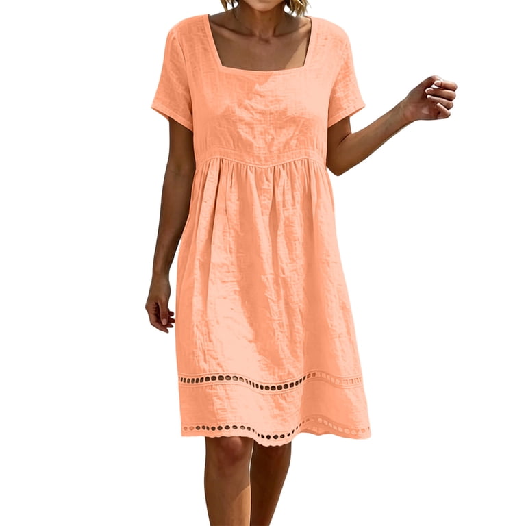 crochet trim shift dress Crochet-Trim Dress