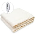 thumbnail image 2 of Superjoe Electric Throw Heated Blanket, Double-Layer Flannel, 4 Heat Settings and Auto-off, 60" x 50", White, 2 of 9