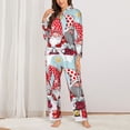 thumbnail image 2 of Salouo Christmas Pattern Women's Pajamas Set Long Sleeve Button Down Sleepwear Soft Pj Lounge Sets for women 2 Piece Pjs Set with Long Pants-XX-Large, 2 of 7