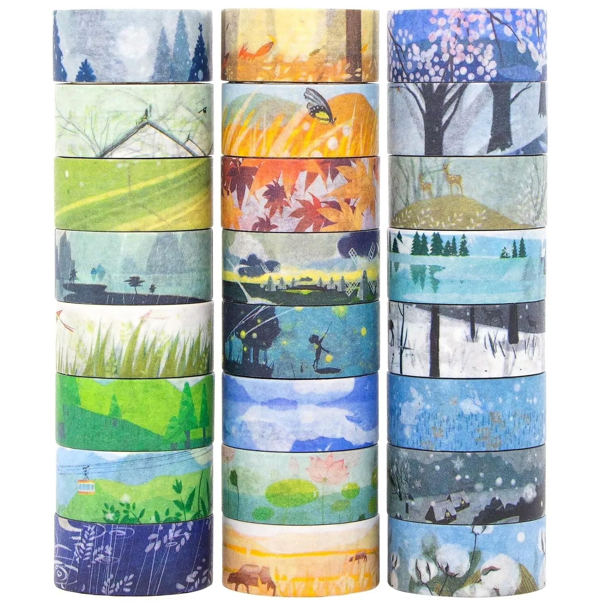 U8MO Washi Tape For Crafts Bulk Lot Wide 15mm Assorted Mix 48 Rolls