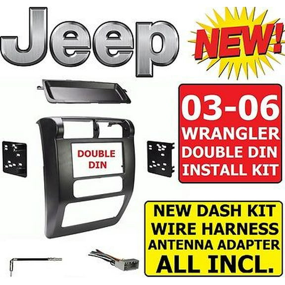 03 04 05 06 JEEP WRANGLER TJ Car Radio Stereo Installation Double Din Dash Kit
