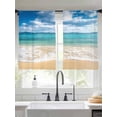 thumbnail image 4 of Sheer Curtains 54 Inches Long, Ocean Beach Light Filtering Window Curtains for Living Room, Blue Sky Waves Sand Horizon Shore Summer Rod Pocket Voile Sheer Curtain Drapes, 52"W x 54"L, 2 Panels, 4 of 8